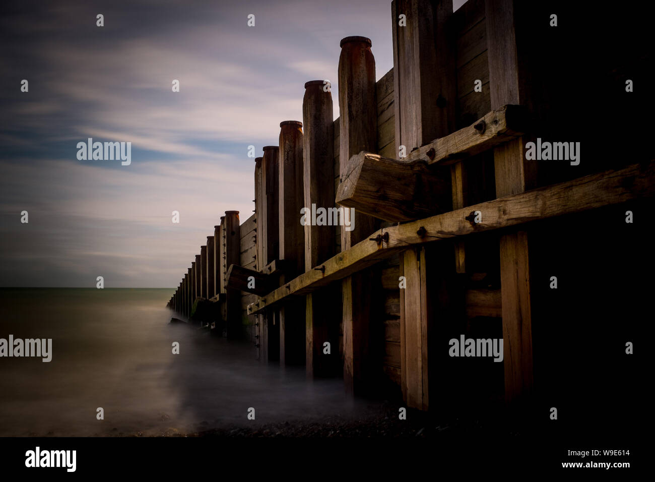Groynes, Eastbourne Beach - Stock Image