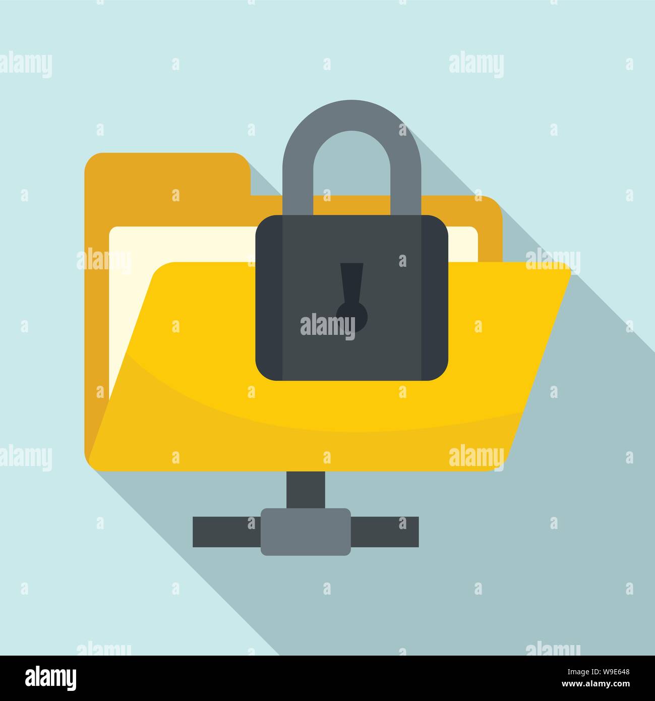 Secured folder icon. Flat illustration of secured folder vector icon ...