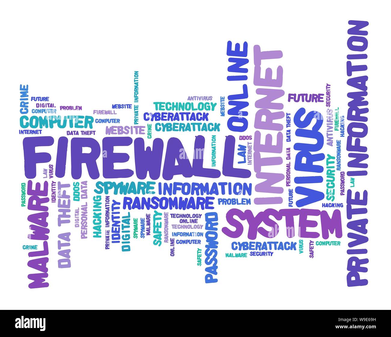 Firewall software - computer security concept. Word cloud Stock Photo ...