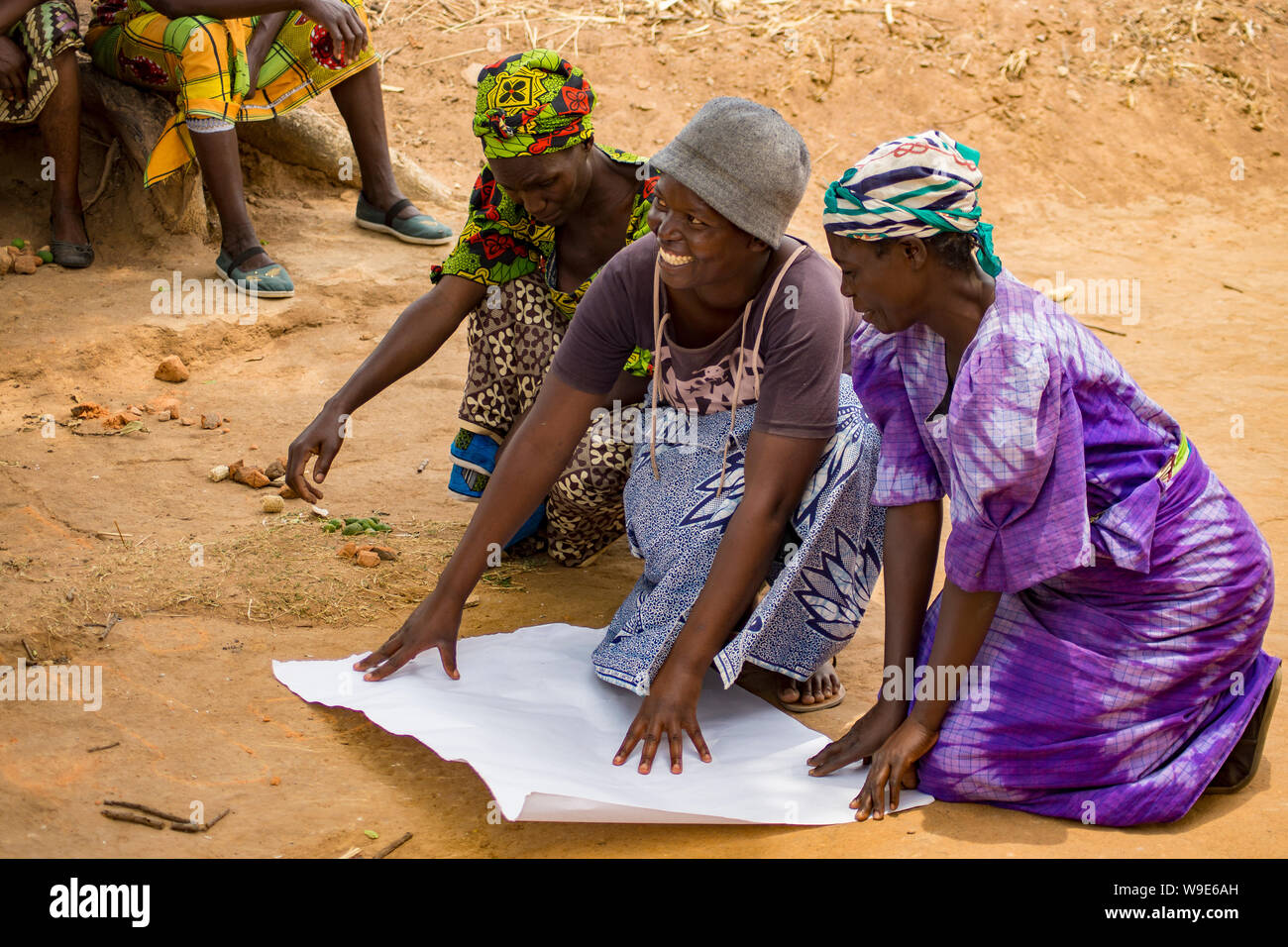 Women farmers near Kasama, Zambia, engaging in participatory research on livelihood security Stock Photo