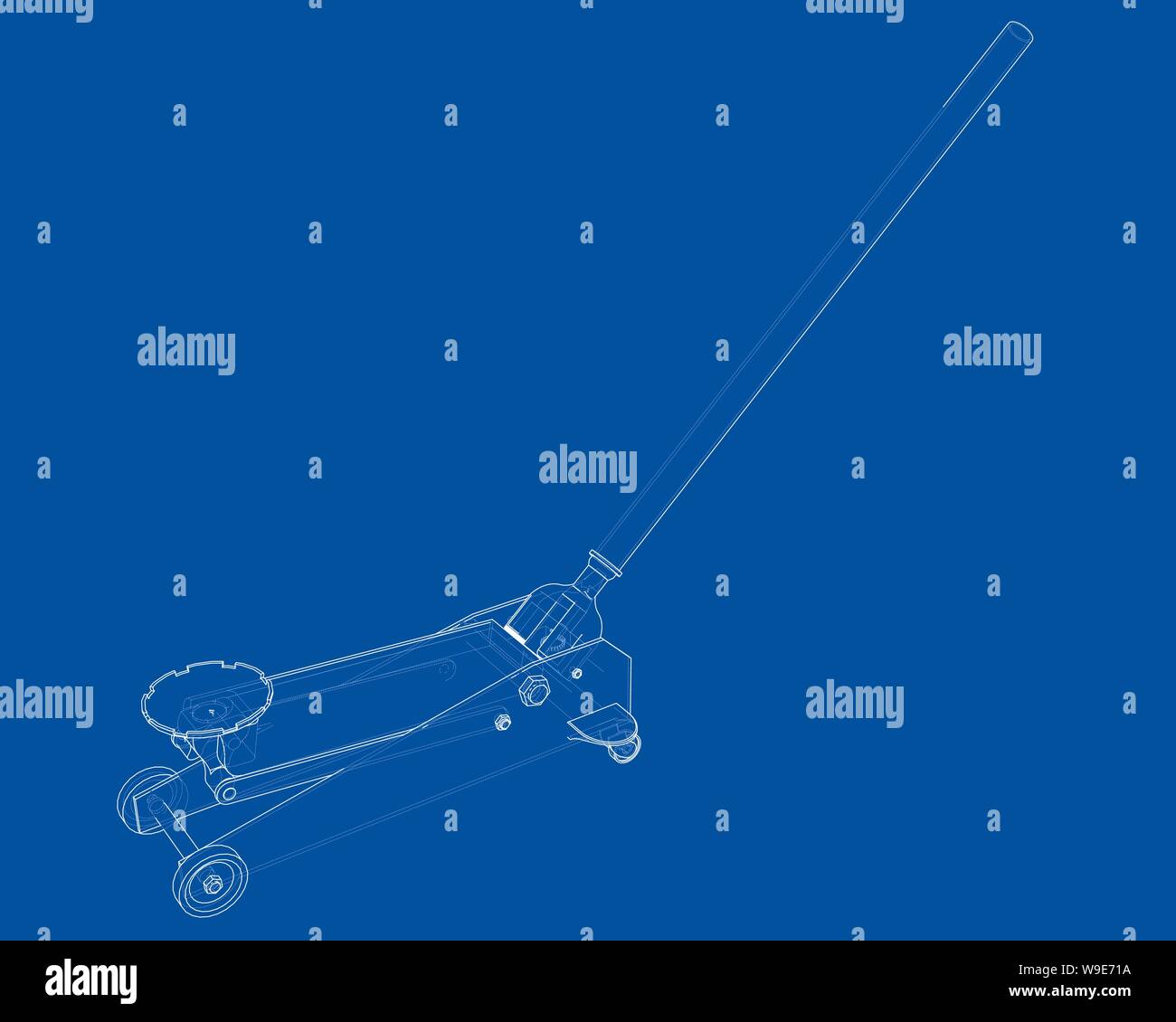 Outline Floor Car Jack. Vector Stock Vector