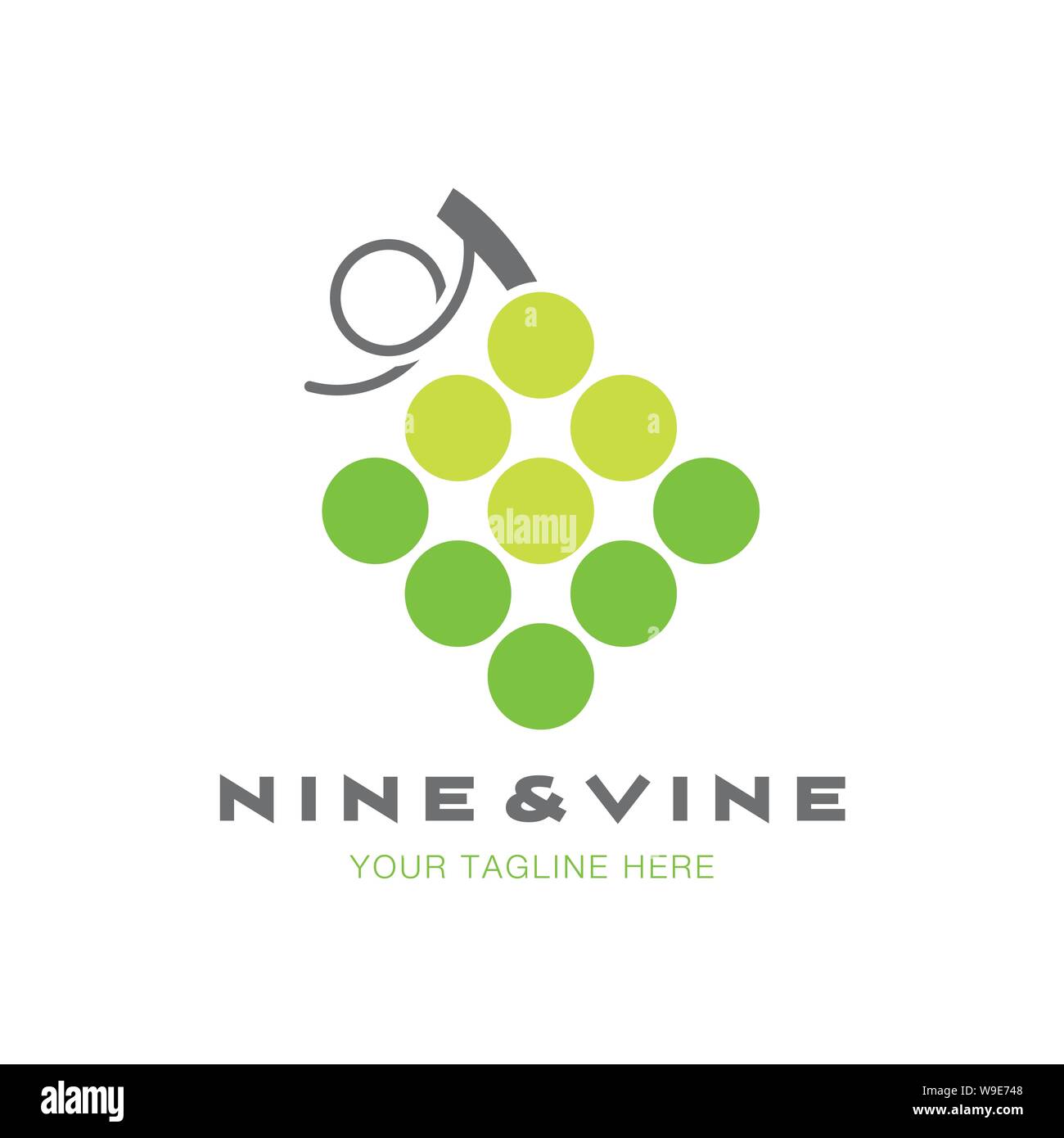 Geometric Company Logo Template With Green Grapes Food Industry