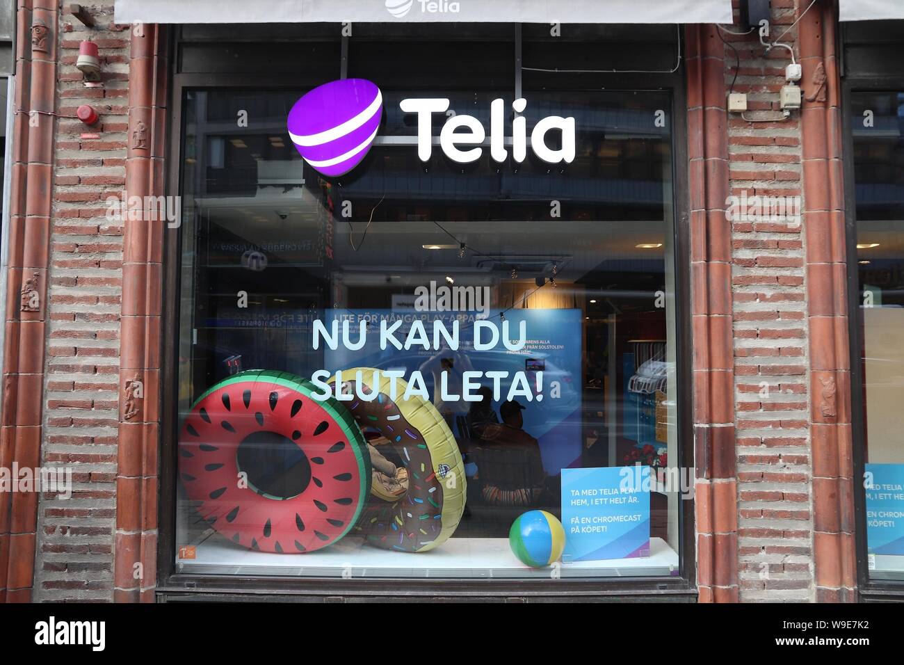 STOCKHOLM, SWEDEN - AUGUST 23, 2018: Telia telecommunications operator  store in Stockholm, Sweden. There are more than 14 million active mobile  subscr Stock Photo - Alamy