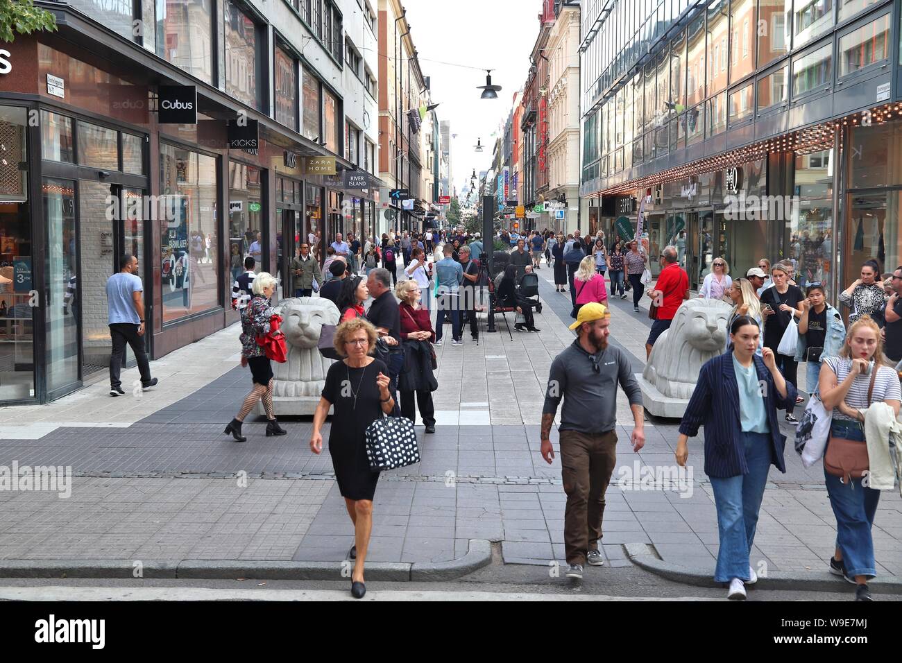 STOCKHOLM, SWEDEN - AUGUST 23, 2018: People visit Drottninggatan shopping  street in Norrmalm district, Stockholm, Sweden. Stockholm is the capital  cit Stock Photo - Alamy