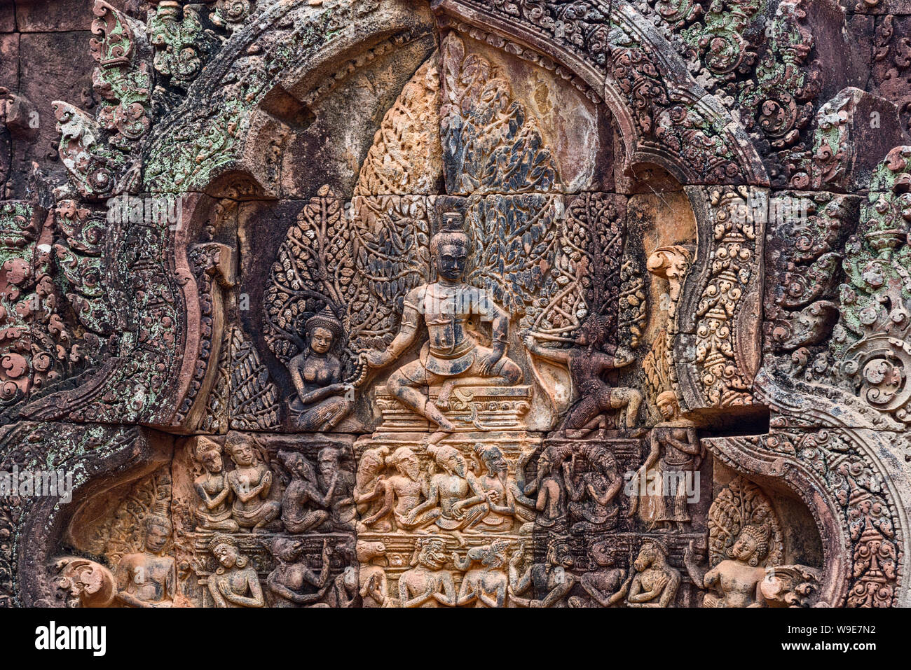 stone-carvings-at-banteay-srei-temple-area-of-angkor-in-siem-reap