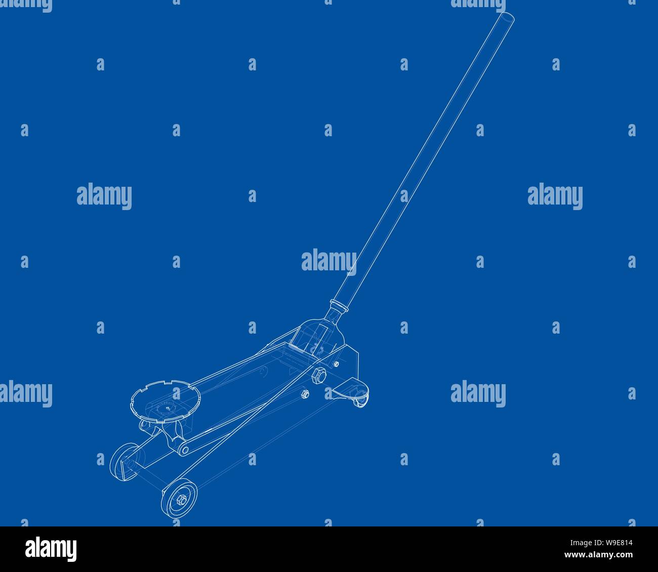 Outline Floor Car Jack. Vector Stock Vector