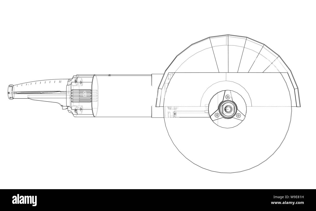 Outline electric angle grinder. Vector Stock Vector