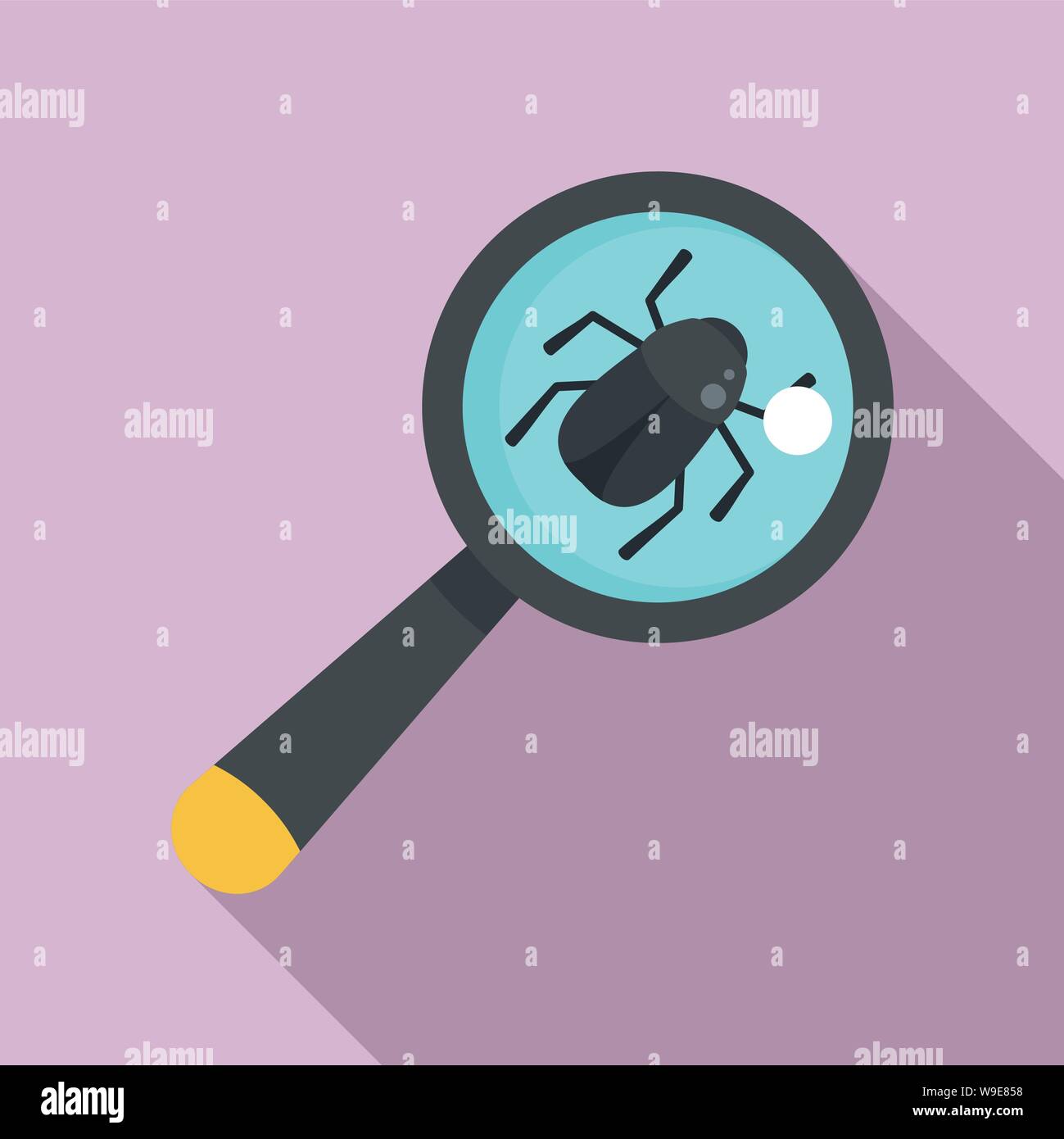 Virus bug icon. Flat illustration of virus bug vector icon for web design Stock Vector