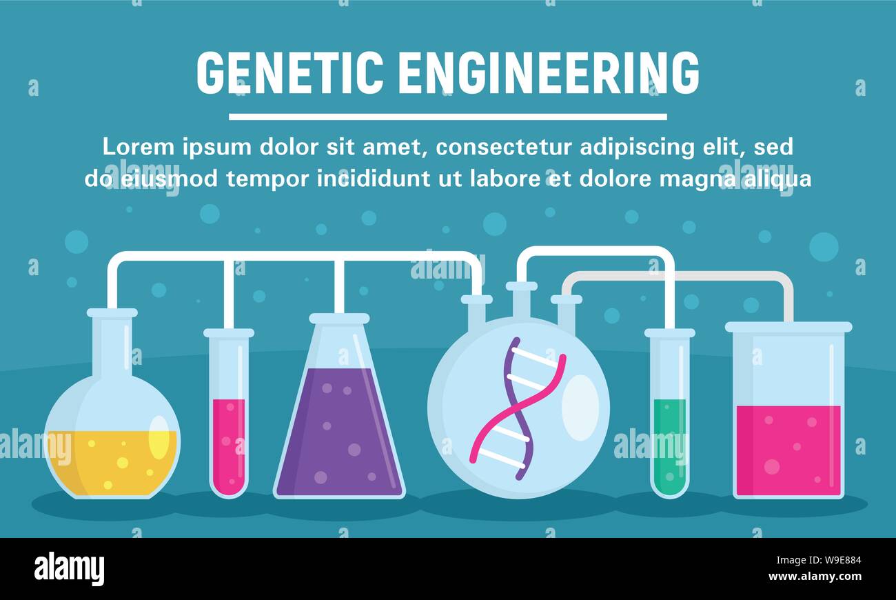 engineering glass pots concept banner. Flat illustration of
