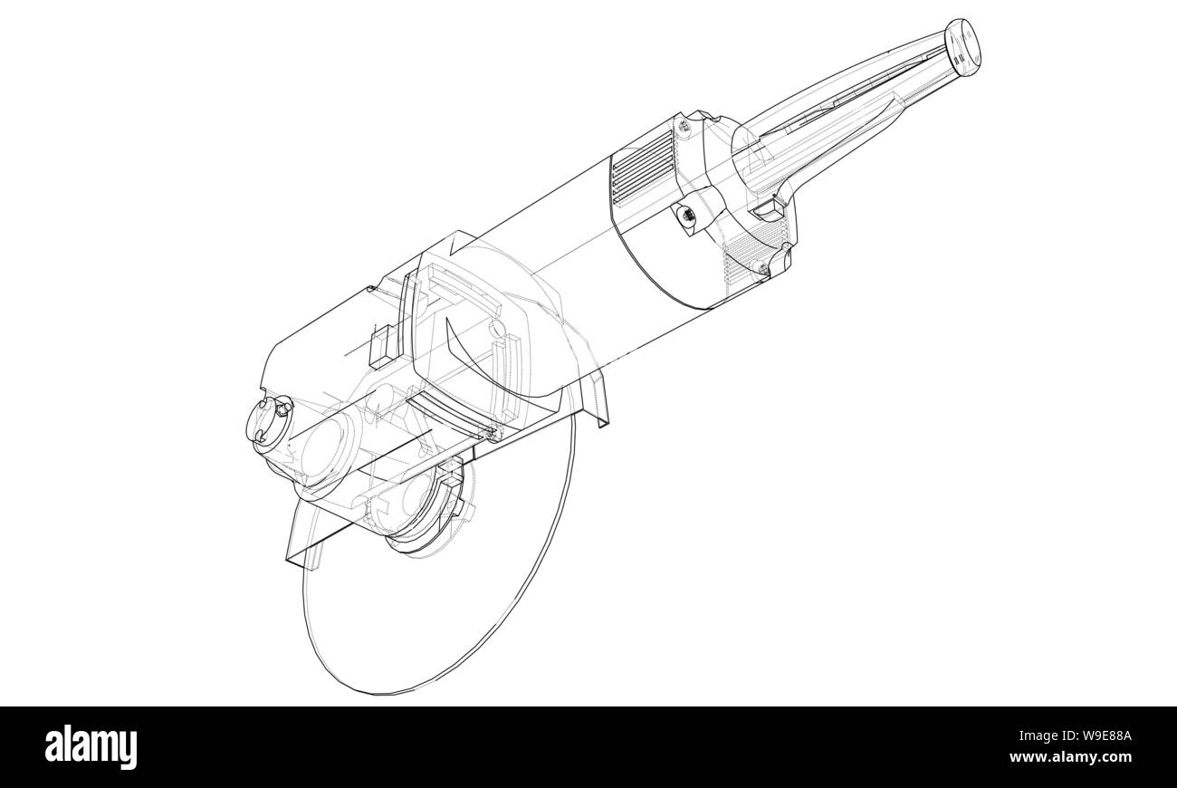 Outline electric angle grinder. Vector Stock Vector