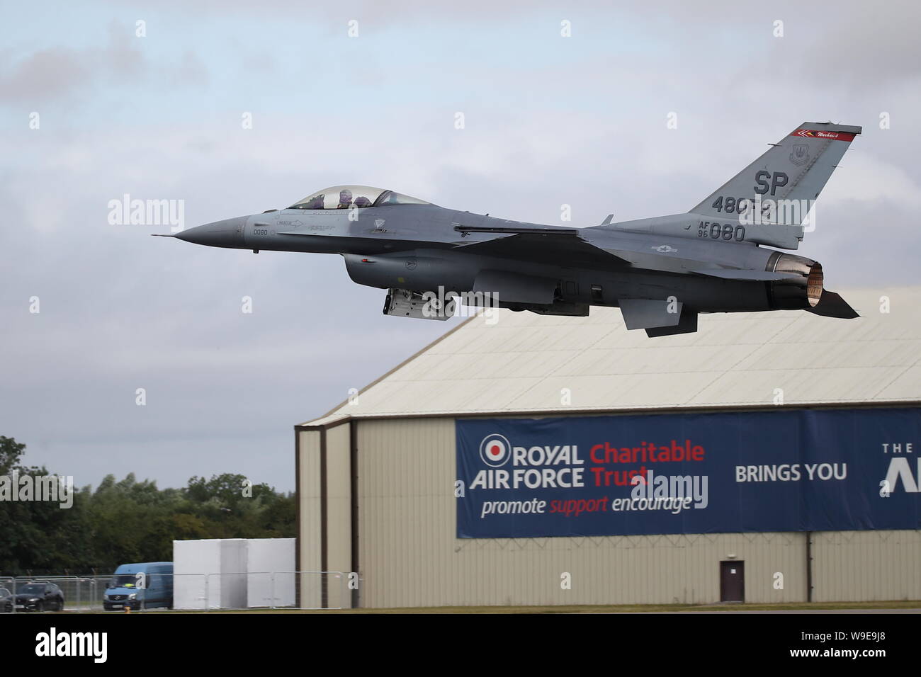 USAF Europe F-16 at the 2019 Royal International Air Tattoo at RAF Fairford, UK Stock Photo