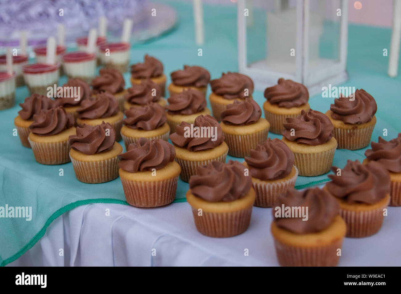 dessert table and party sweets, ideas for fifteen-year-old parties, party  decorations, party food. cakes, desserts, sweets, decoration Stock Photo -  Alamy