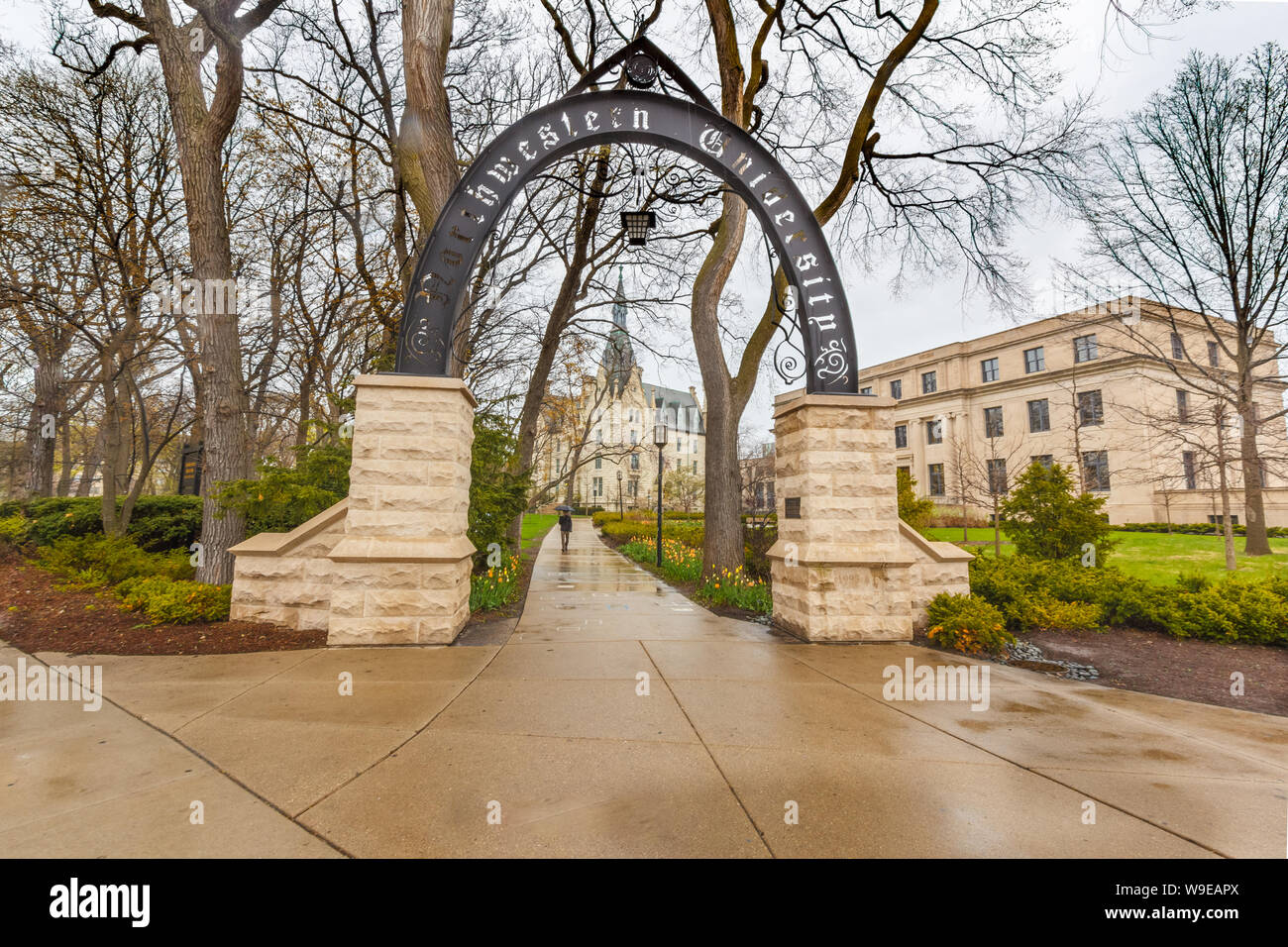 EVANSTON, IL, USA - APRIL 30: Weber Arch on April 30, 2016 at Northwestern University in Evanston, Illinois. Stock Photo