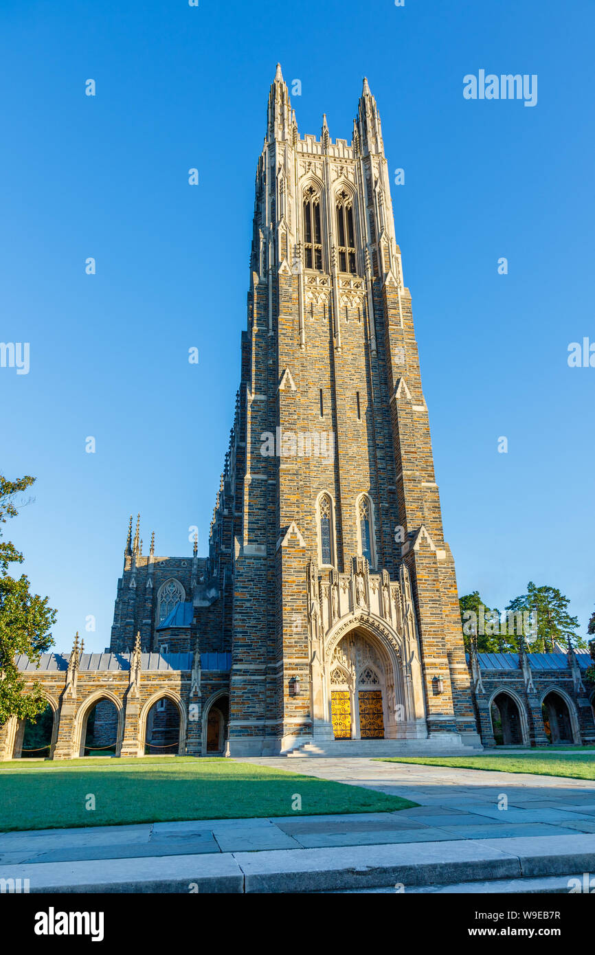 DURHAM, NC, USA - AUGUST 8: Duke University Chapel on August 8, 2019 at Duke University in Durham, North Carolina. Stock Photo