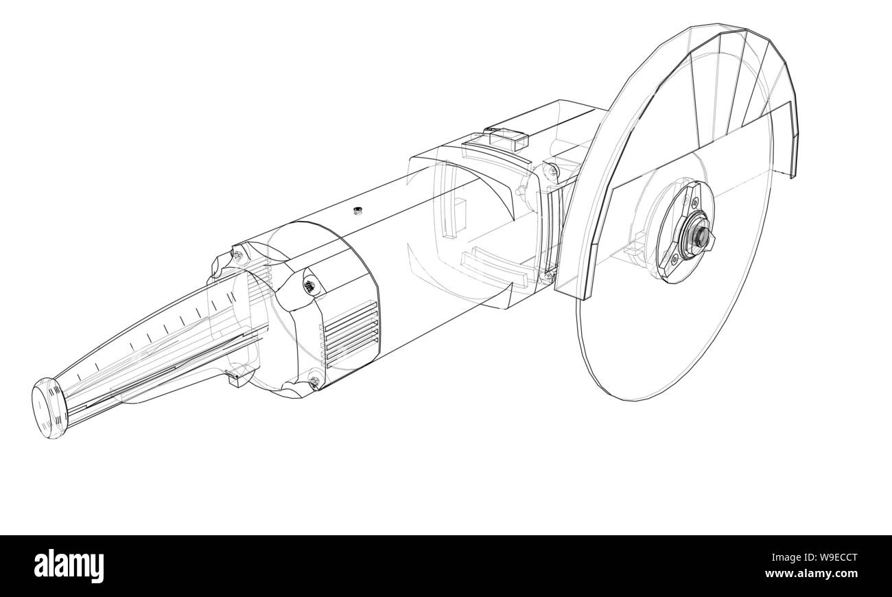 Outline electric angle grinder. Vector Stock Vector