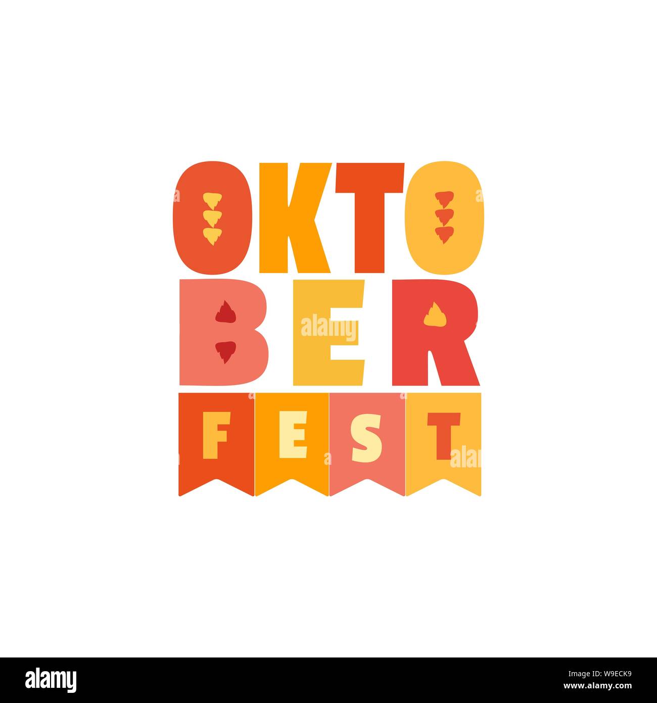 Oktoberfest hand drawn flat color vector lettering Stock Vector Image ...