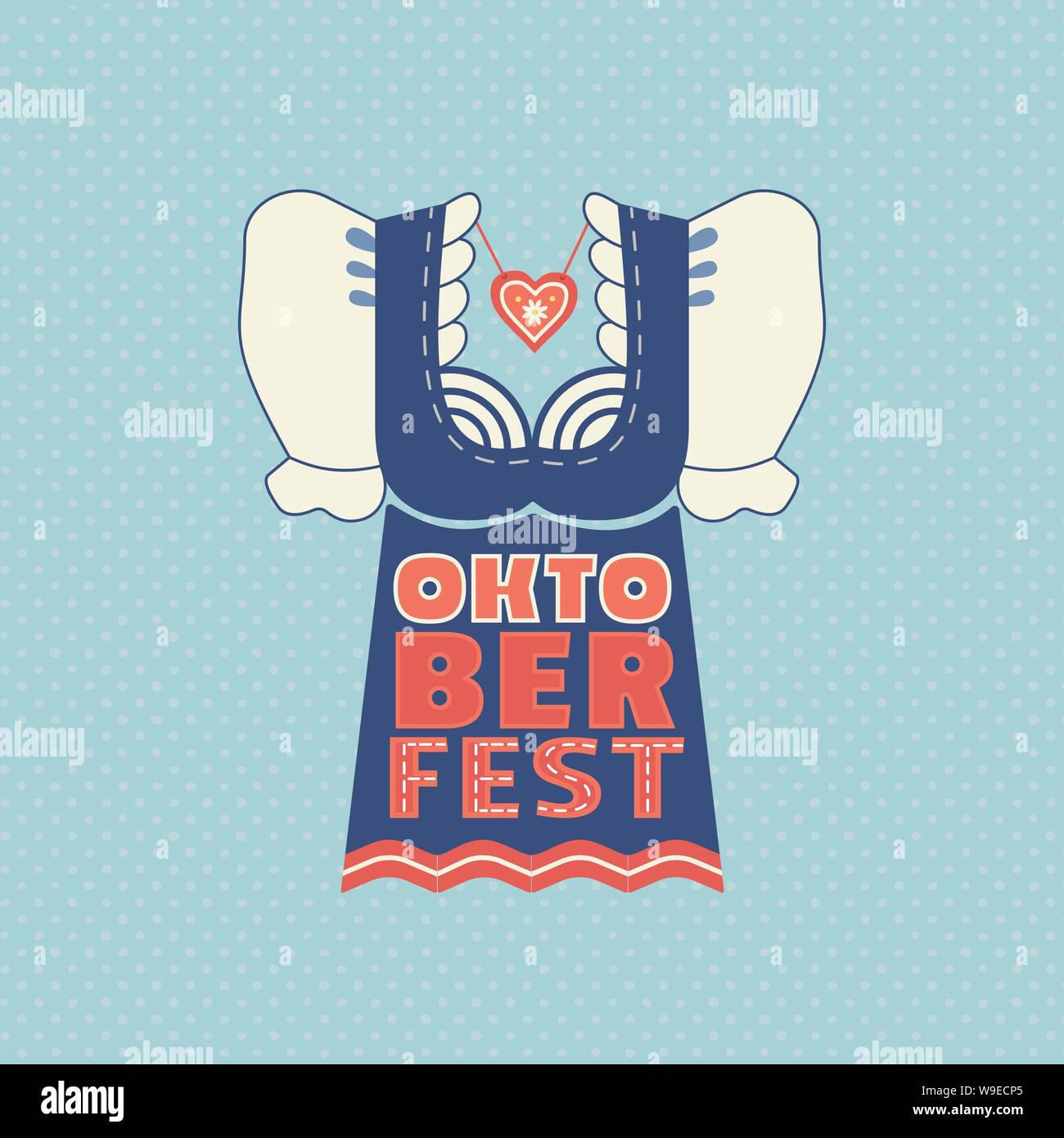 Oktoberfest hand drawn flat color vector icon with lettering Stock ...