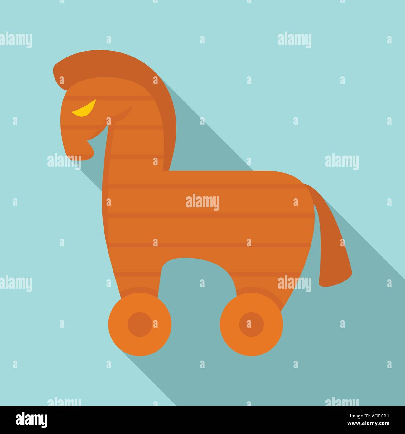 Computer trojan horse icon. Flat illustration of computer trojan horse ...