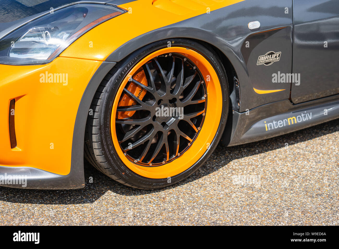 Bedford, Bedfordshire, UK June 2 2019. Fragment of Nissan GTR Stock Photo