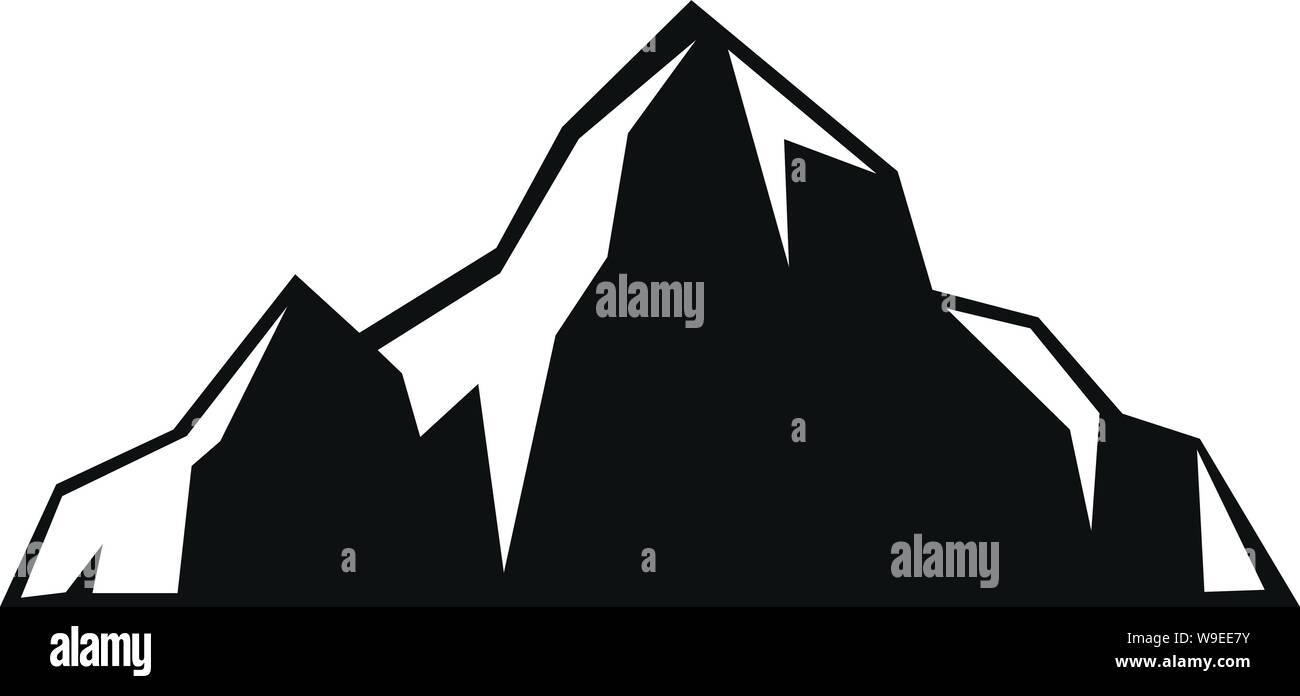 Mountains icon. Simple illustration of mountains vector icon for web ...