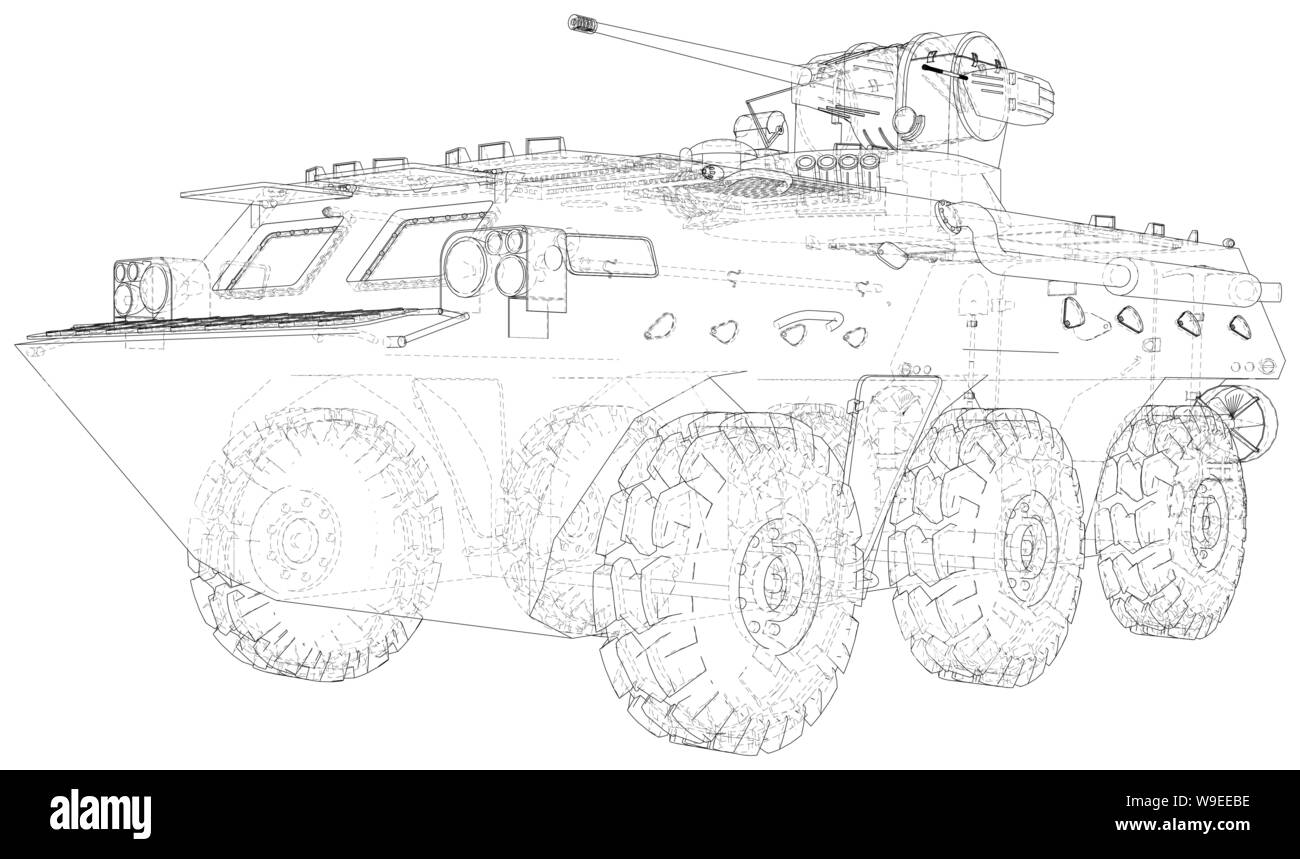 Military machine. EPS10 format. Vector created of 3d Stock Vector