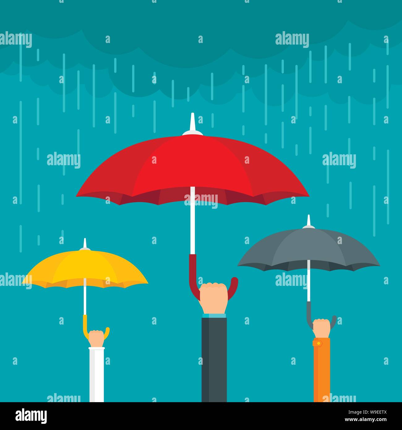 Umbrella concept background. Flat illustration of umbrella vector