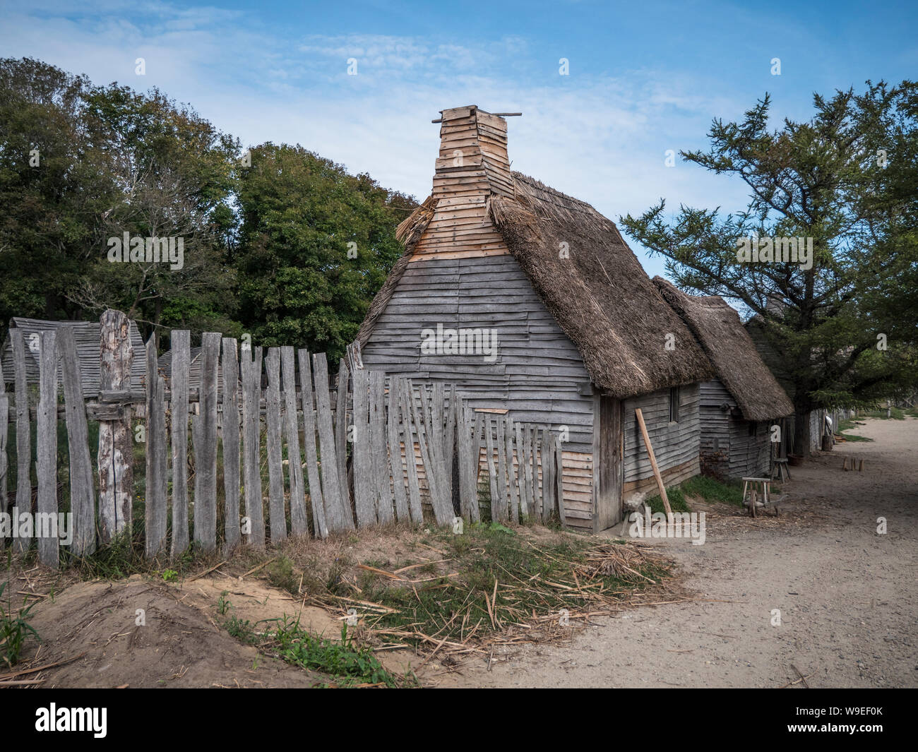 Colonial homes in Plymouth Village Stock Photo Alamy