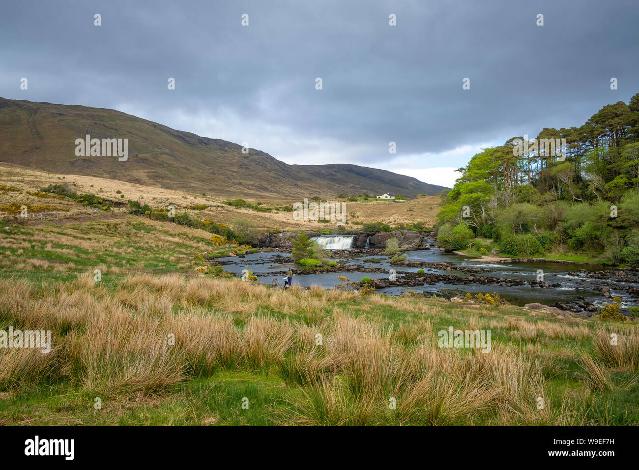 Asleagh waterfall in Co Mayo, Ireland Stock Photo