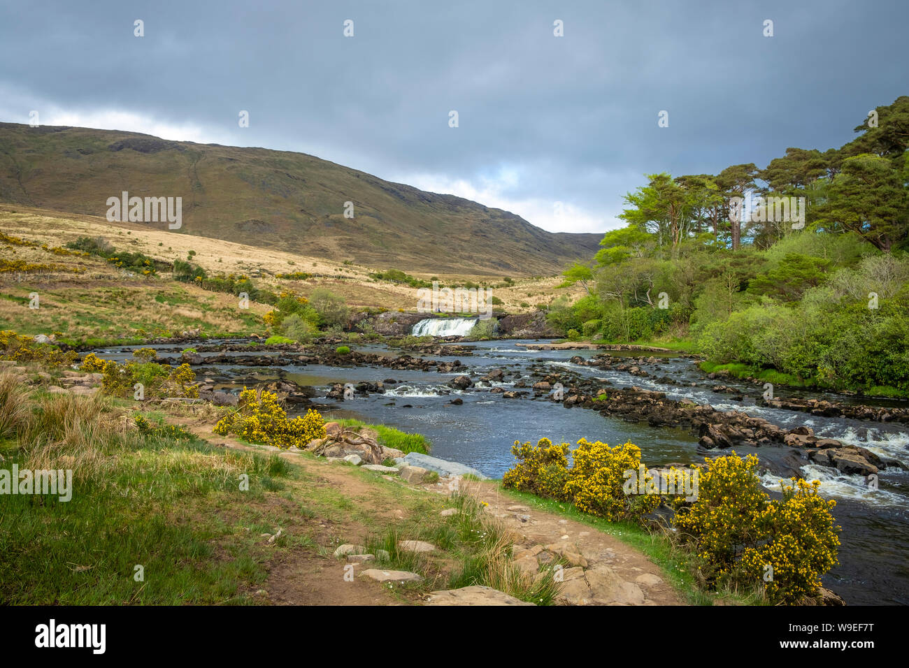 Asleagh waterfall in Co Mayo, Ireland Stock Photo