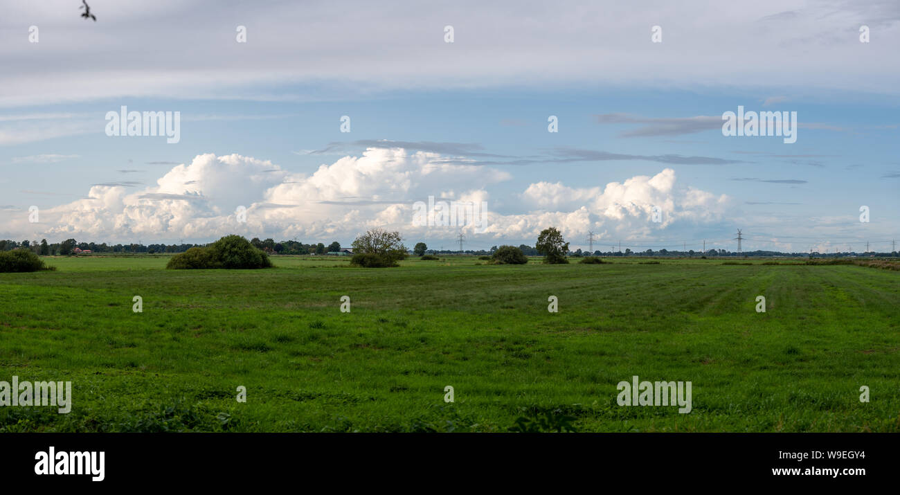 Panoramic  view on huge cloud formations Stock Photo