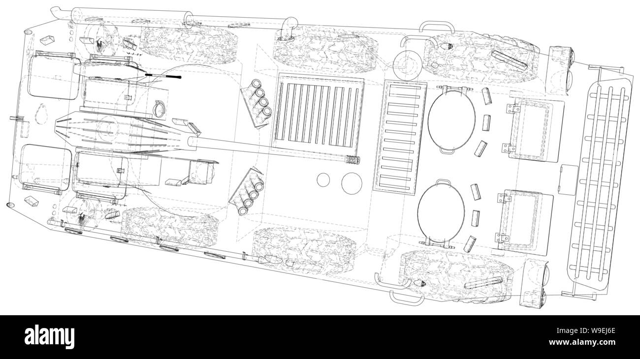 Military machine. EPS10 format. Vector created of 3d Stock Vector