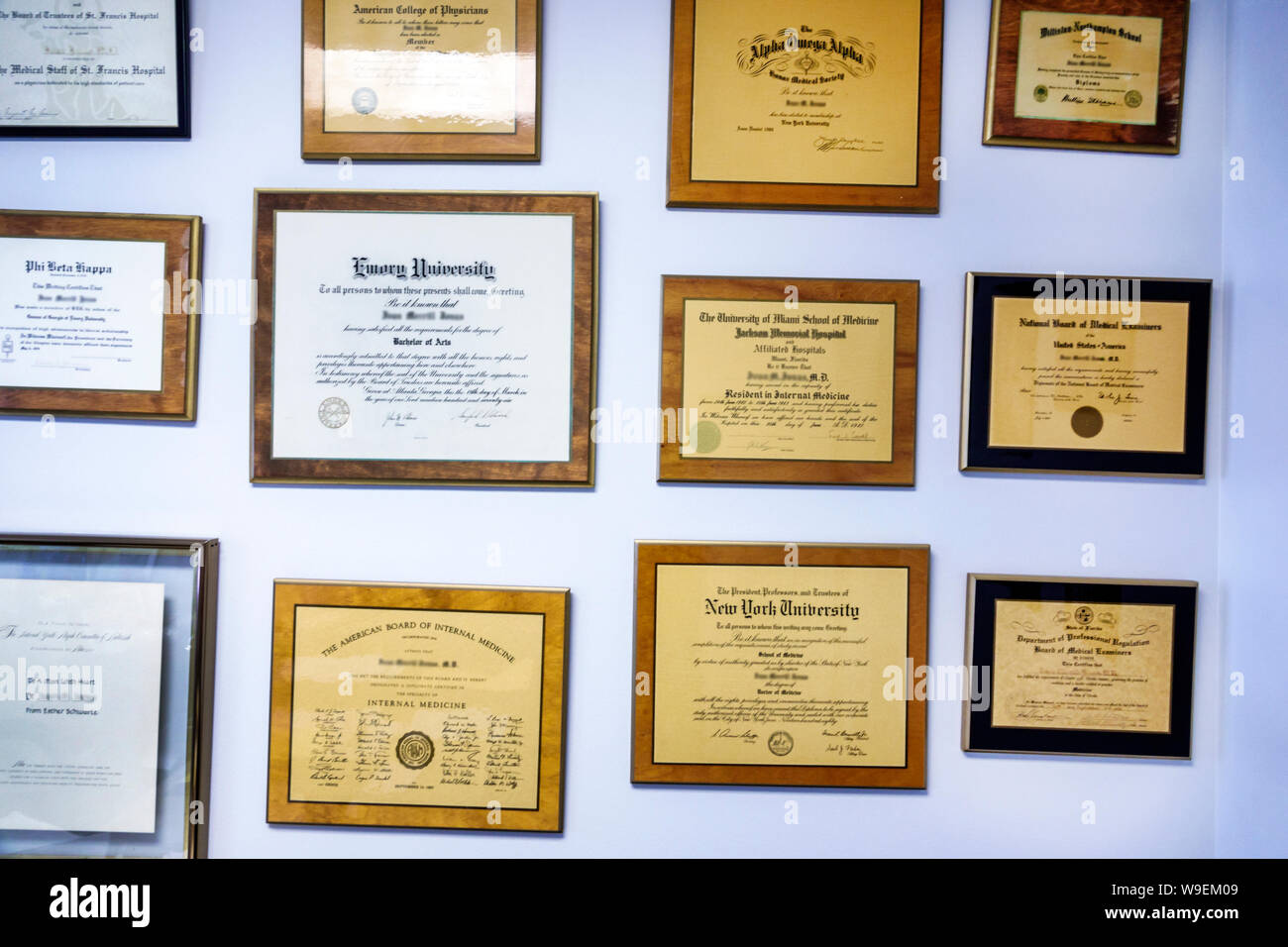 Miami Beach Florida,doctor's physician's office diplomas plaques
