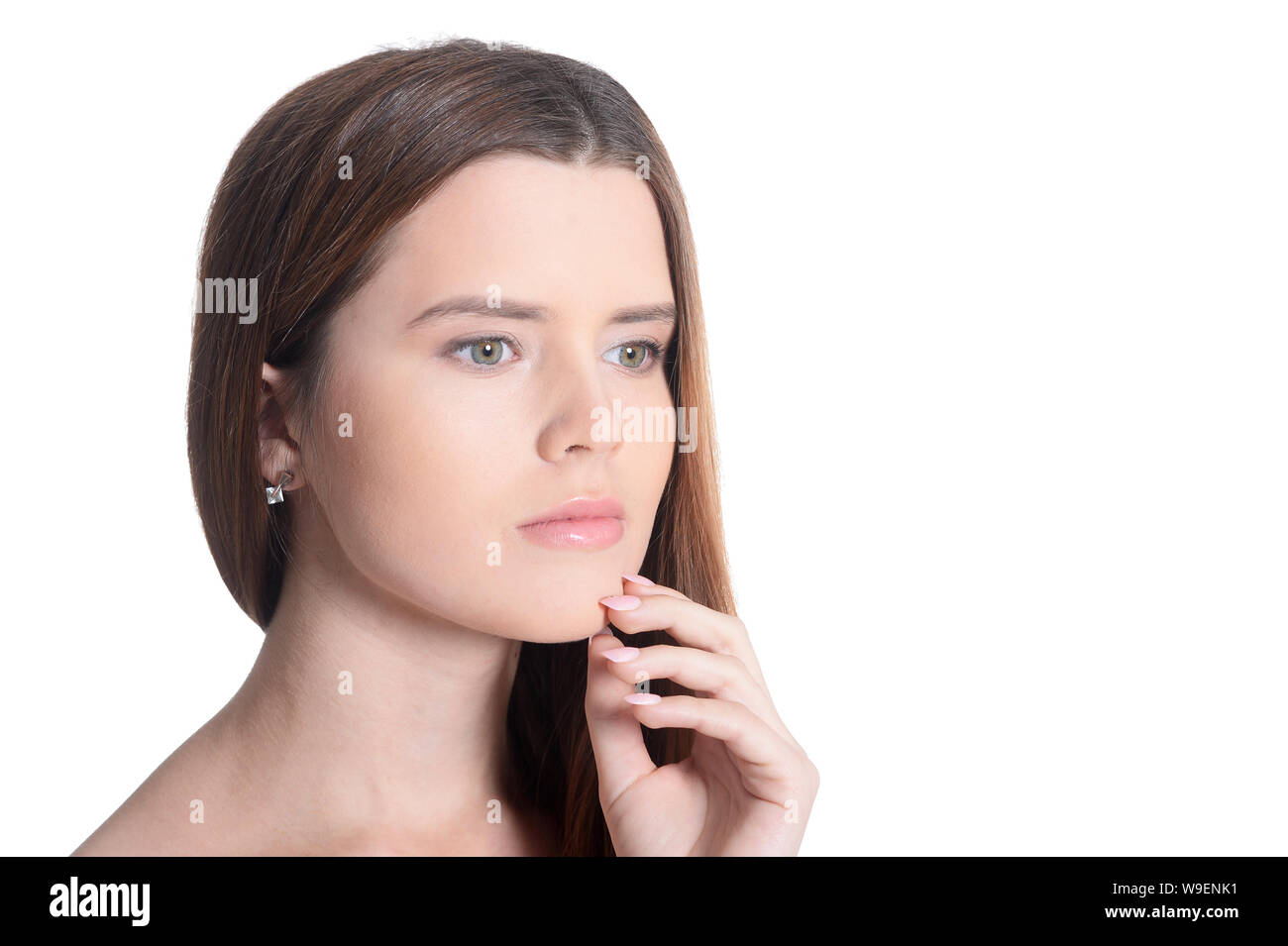 Portrait of beautiful young woman posing isolated Stock Photo - Alamy