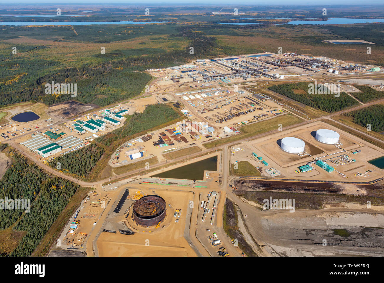 Aerial photo of Cenovus Christina Lake project near Conklin in the Alberta oil sands Stock Photo