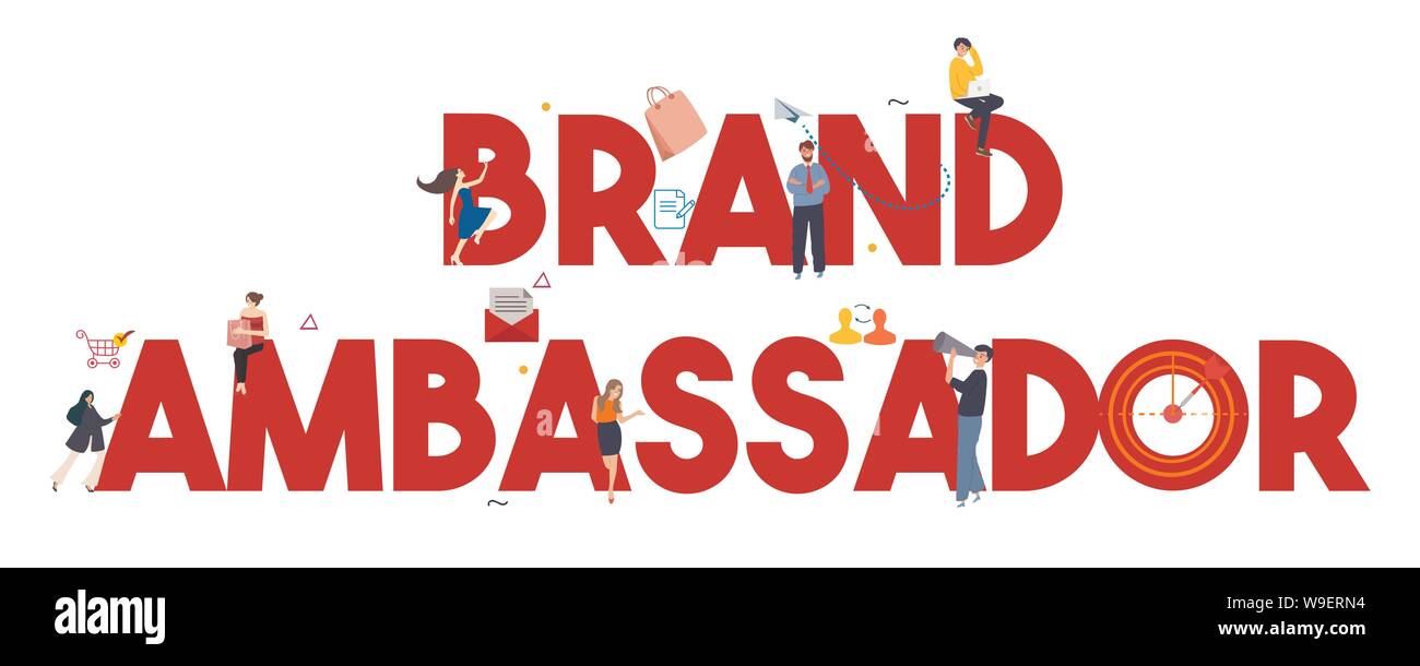 Brand Ambassador Large Text Concept Of Influencers Representing Product Or Company As A Person For Public Communication Marketing Stock Vector Image Art Alamy