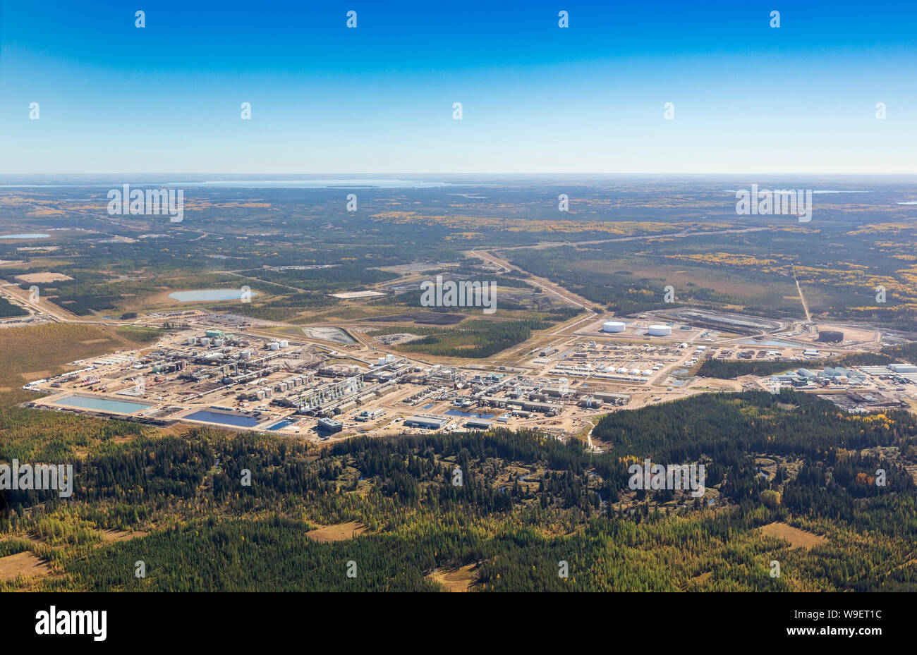 Aerial photo of Cenovus Christina Lake project near Conklin in the Alberta oil sands Stock Photo