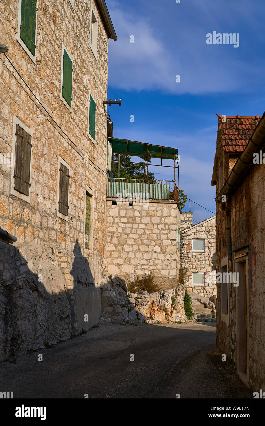 Buildings in Lozisca . Brac island. Croatia Stock Photo