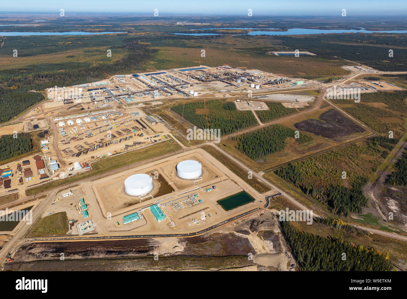 Aerial photo of Cenovus Christina Lake project near Conklin in the Alberta oil sands Stock Photo