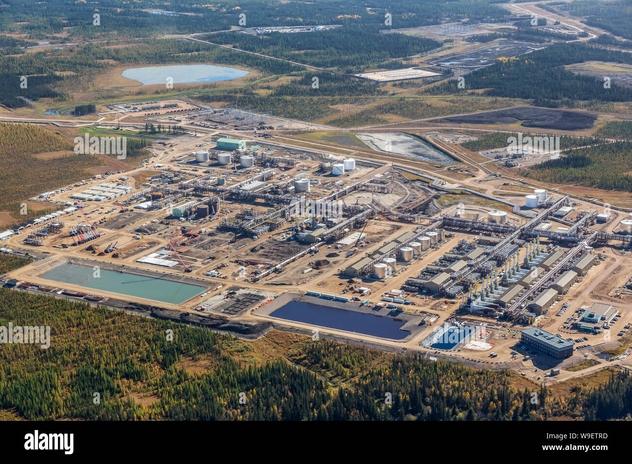 Aerial photo of Cenovus Christina Lake project near Conklin in the Alberta oil sands Stock Photo