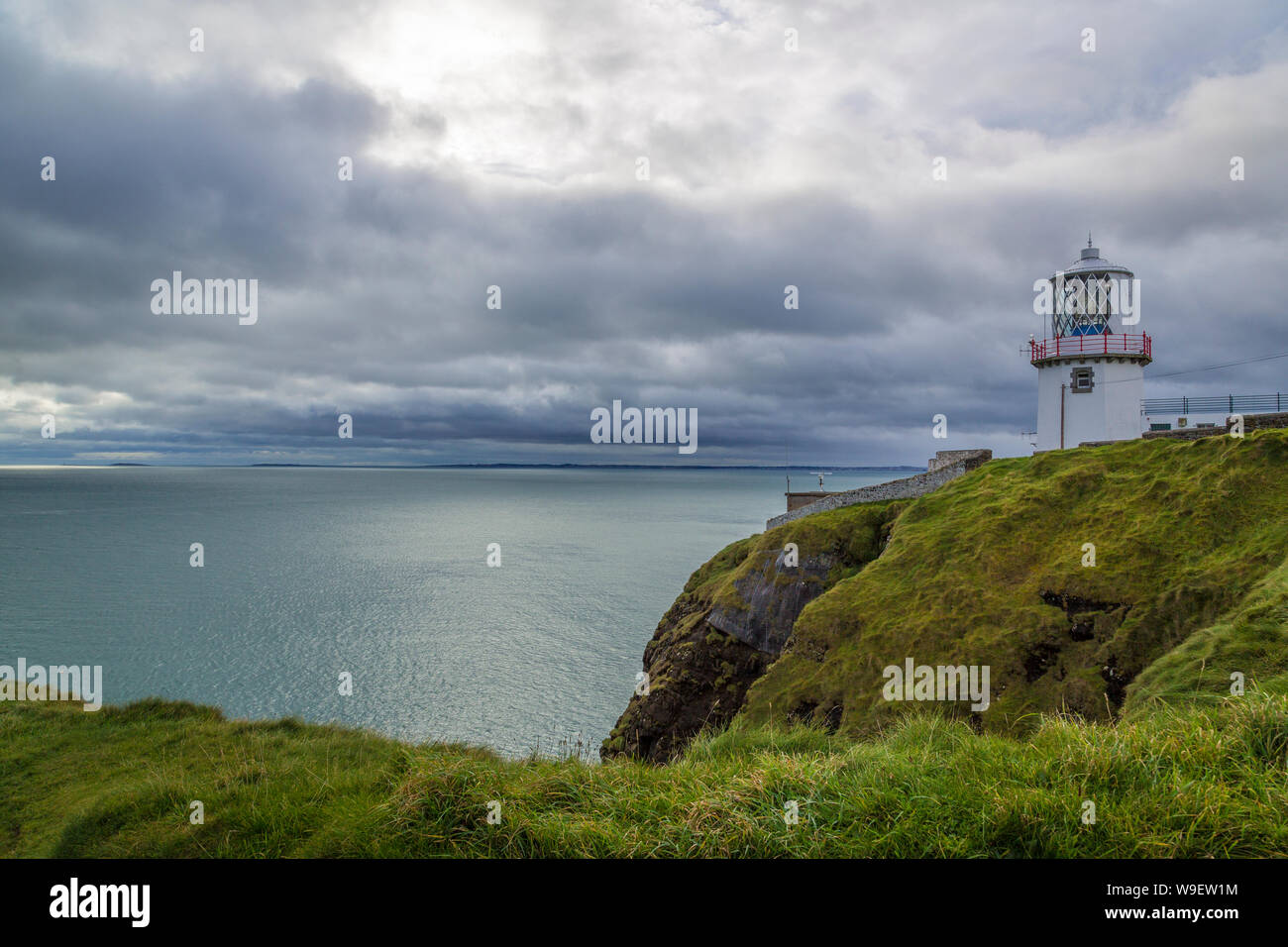 spectacular cliff walk at the Blackhead Lighthouse, Co Antrim, Northern Ireland Stock Photo