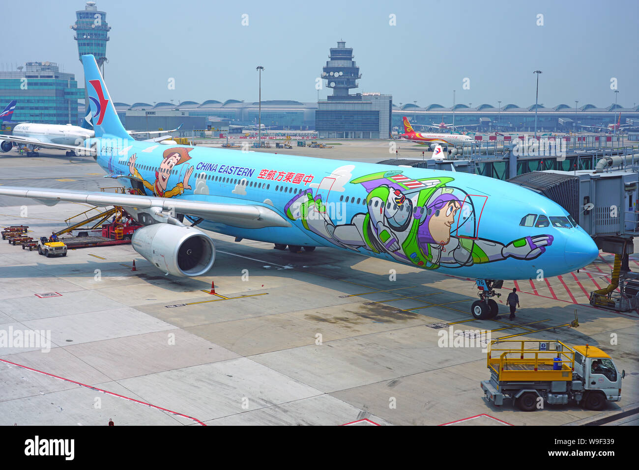 HONG KONG 18 JUL 2019 View of an Airbus A330 airplane from China
