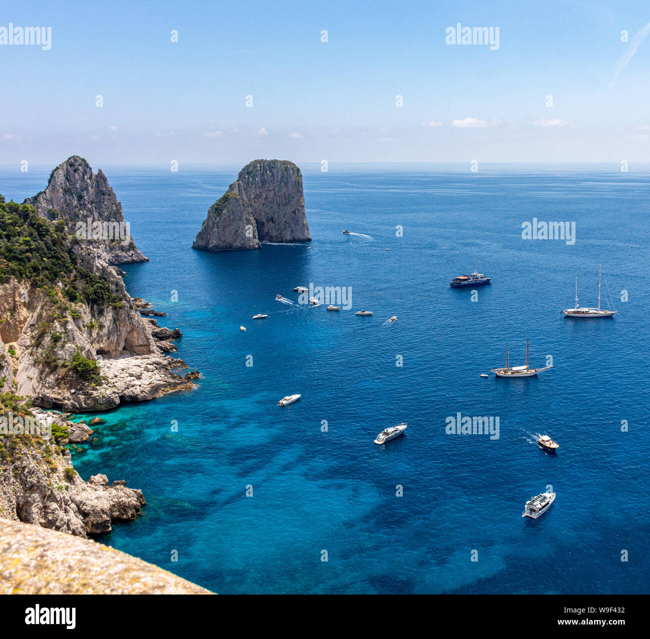 Italy, Capri, view of the Faraglioni bay Stock Photo - Alamy
