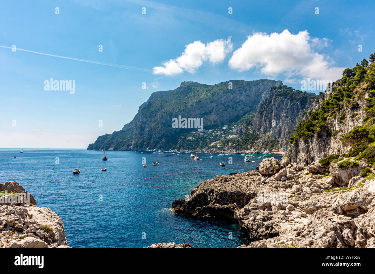 Italy, Capri, view of the Faraglioni bay Stock Photo - Alamy