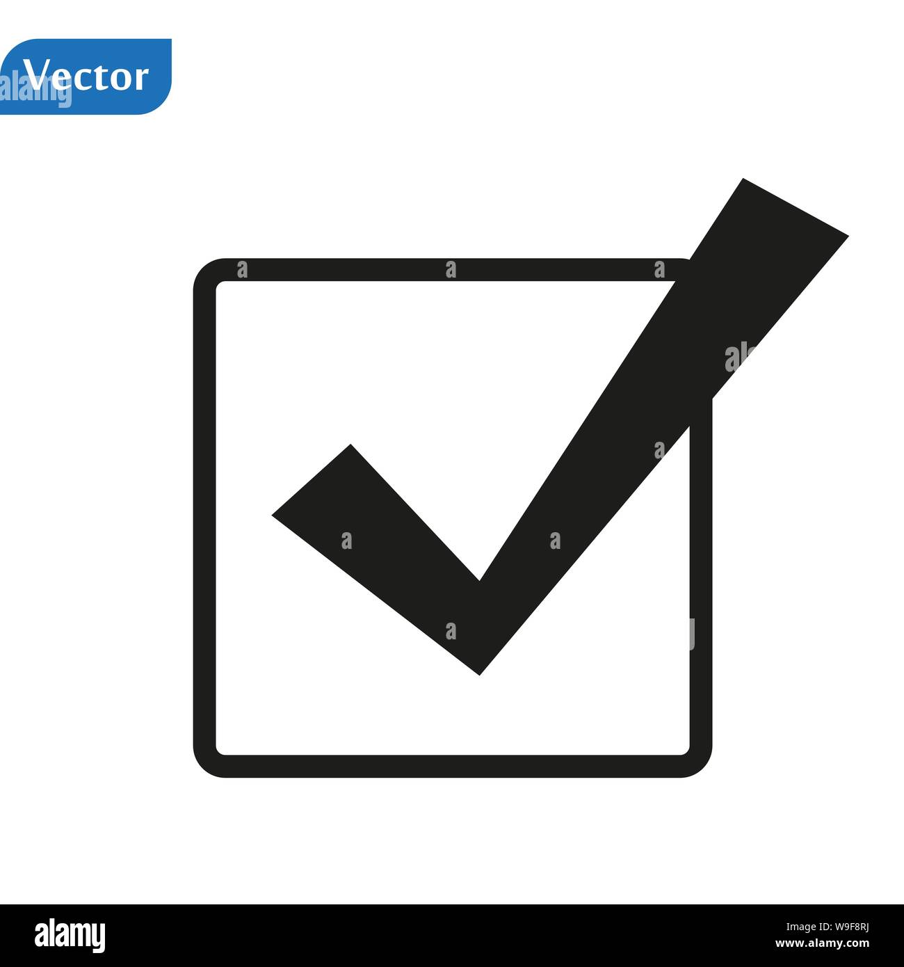 ok icon Rounded squares button, on white background -eps10 Stock Vector