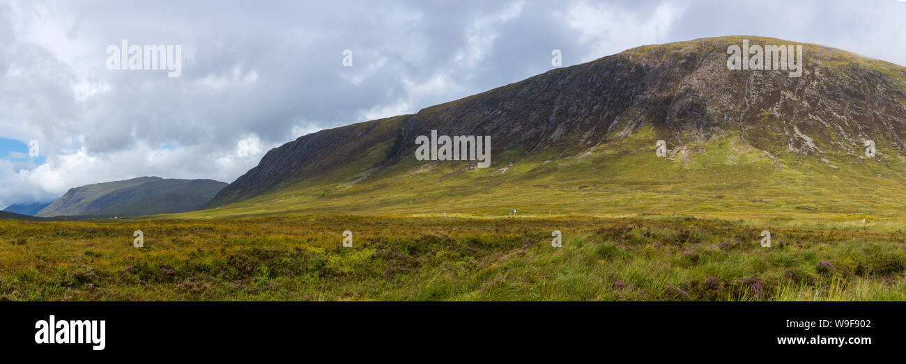 Panoramic view of Mountains of Glencoe in the scottish highlands Stock Photo