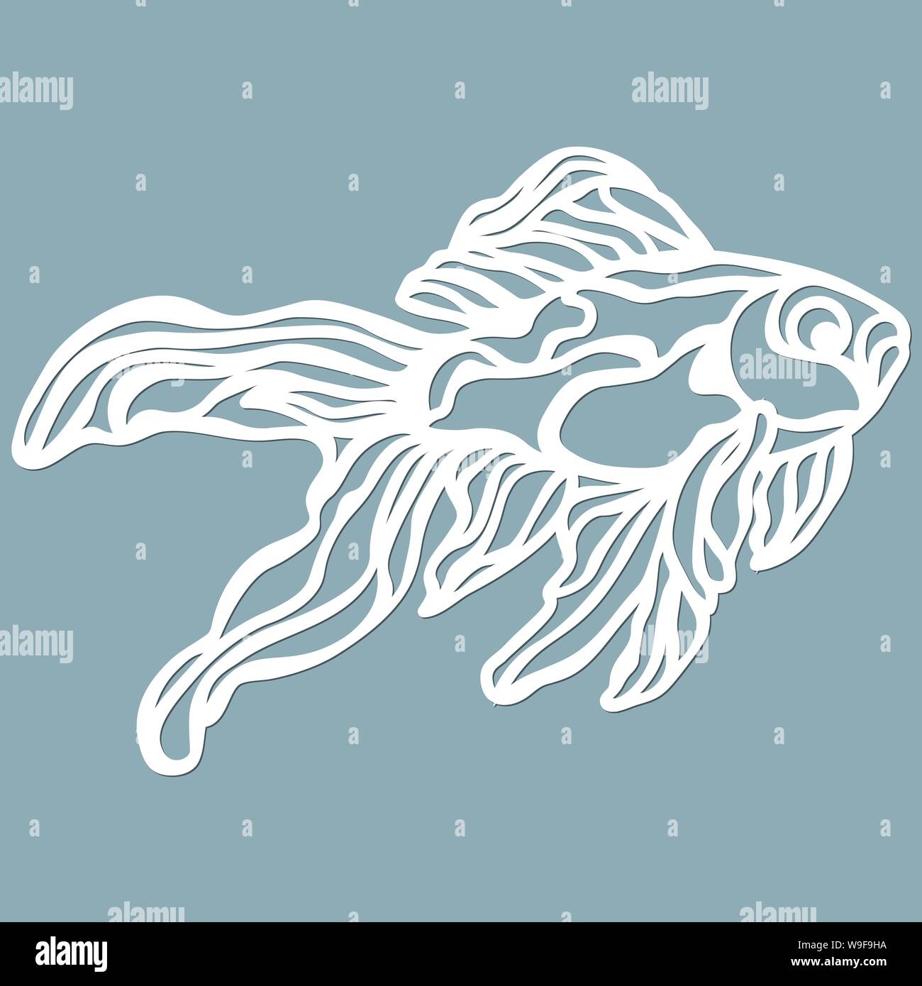 fish for laser cutting. Suitable for cutting from paper, wood metal. For  the design of postcards, menus and interior details. Vector illustration.  Sti Stock Vector Image & Art - Alamy