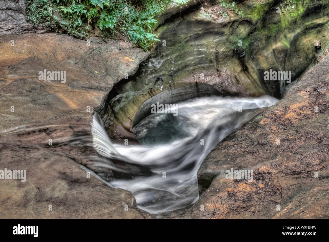 Devil's Bathtub, Old Man's Cave, Hocking Hills State Park, Ohio Stock