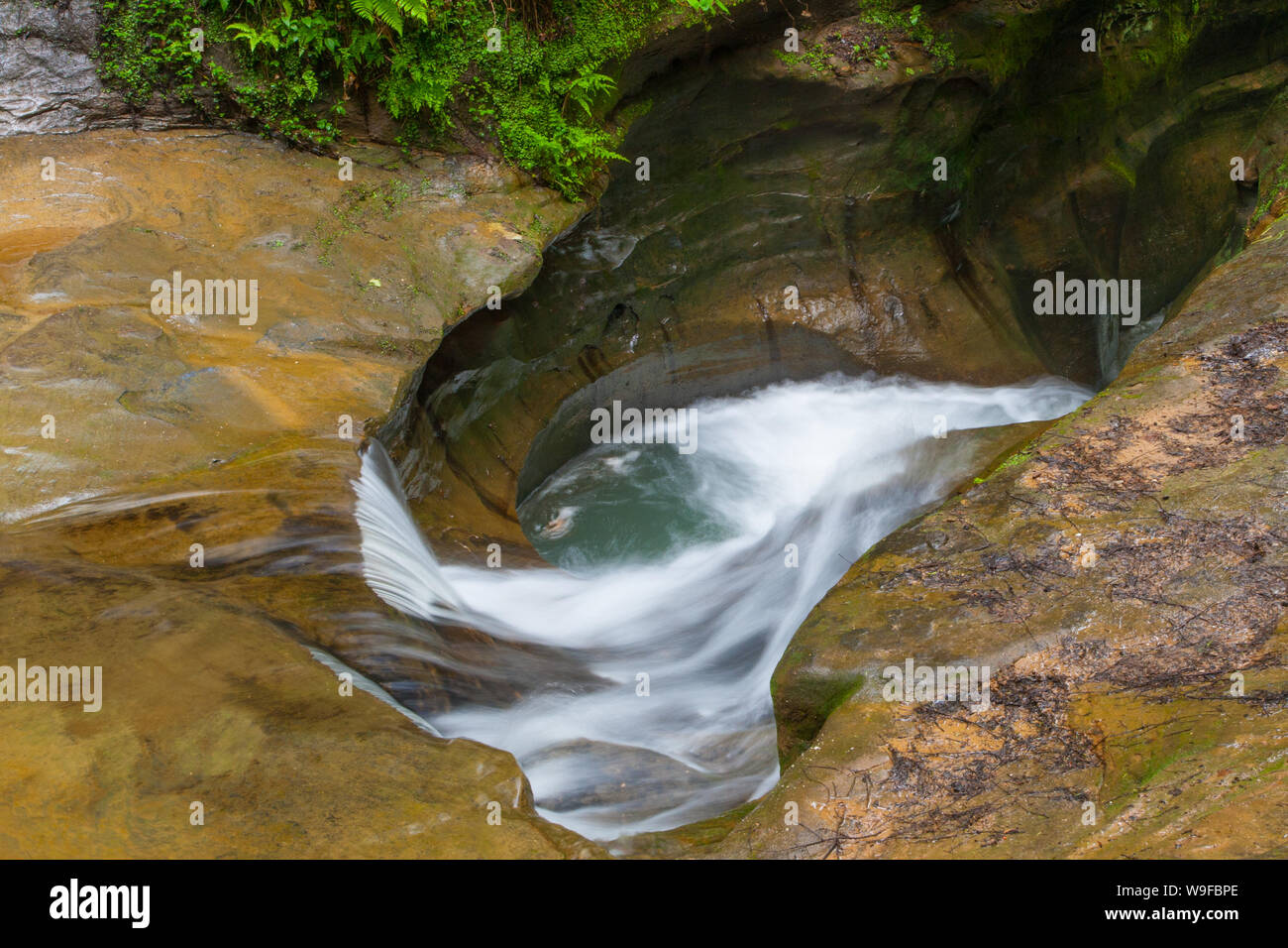 Devil's Bathtub, Old Man's Cave, Hocking Hills State Park, Ohio Stock