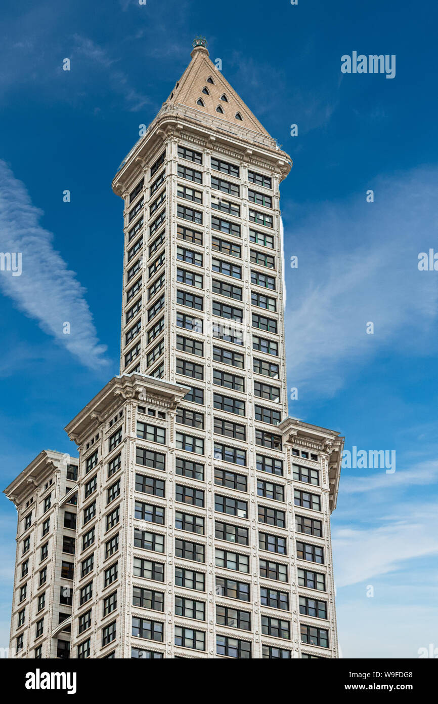 Smith Tower in Seattle, the oldest skyscraper in the city Stock Photo