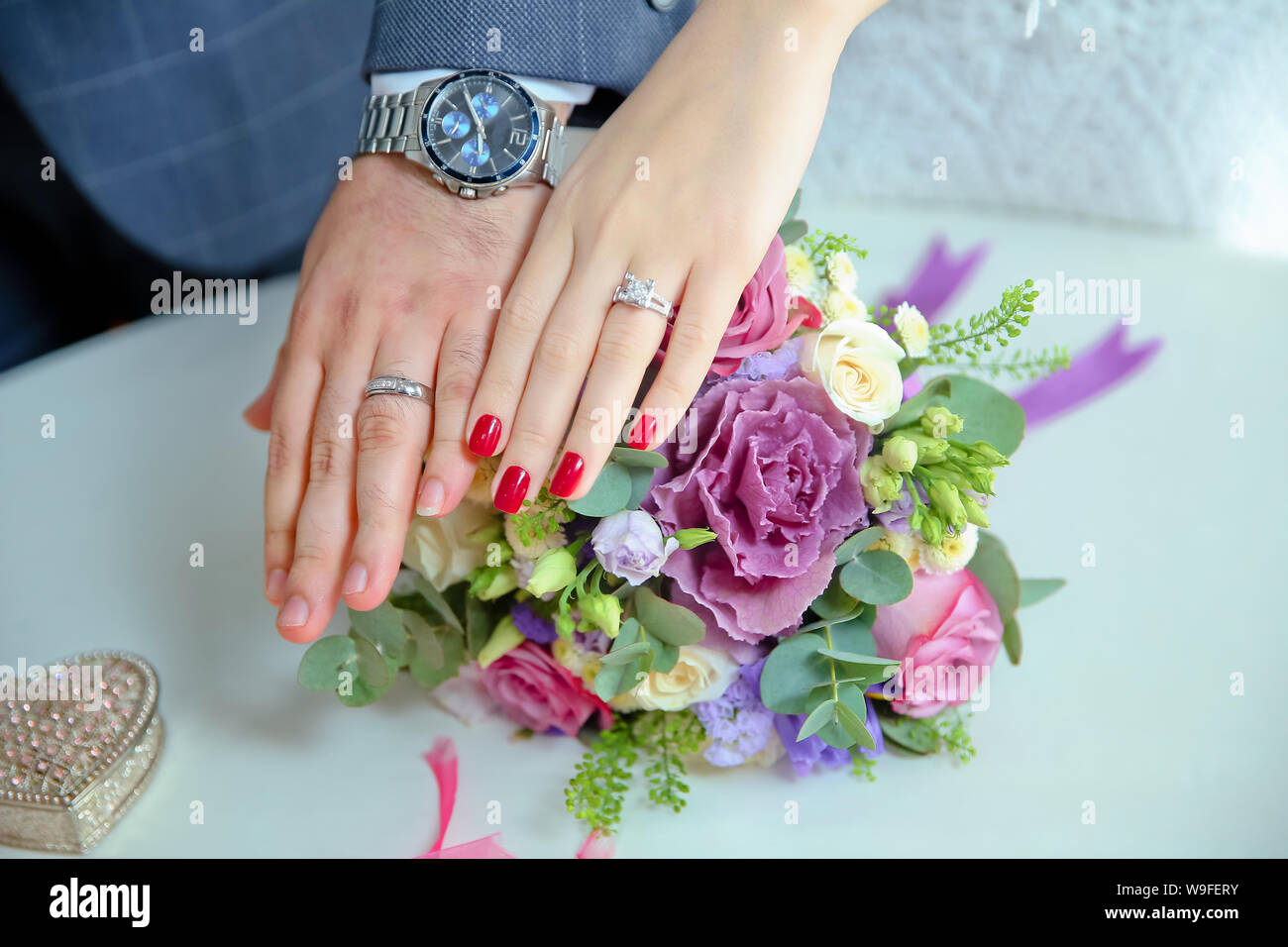 Rings with flowers shop in them